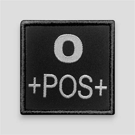 O+ Blood Type Badge Black - A10 Equipment by T.O.E. Concept
