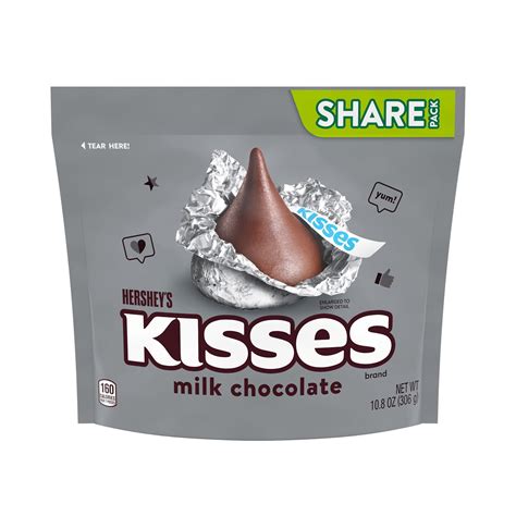 HERSHEY'S KISSES Milk Chocolate Candy, Christmas, 10.8 oz, Share Pack ...