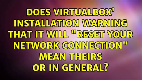 Image result for Warning Network in VirtualBox