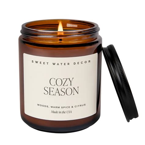 Amazon.com: Sweet Water Decor Cozy Season Soy Candle |Woods, Warm Spice ...