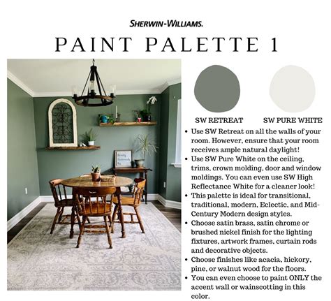 Sherwin Williams RETREAT Paint Color Palette RETREAT - Etsy