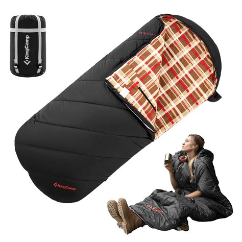 KingCamp Sleeping Bags, Extra Wide Flannel Sleeping Bag for Adults ...
