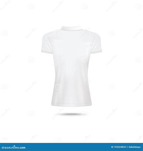Back View of White Female Polo Shirt Mockup Isolated on White ...