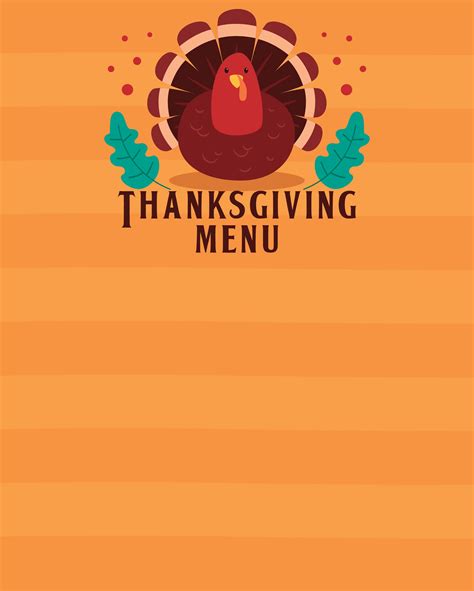 Thanksgiving Menu Template Printable - PARAHYENA