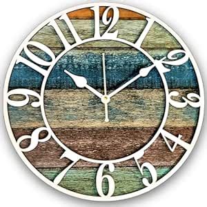 Buy MODERN BOIS ART Antique Geometric Design Handmade Wood Analog Wall ...