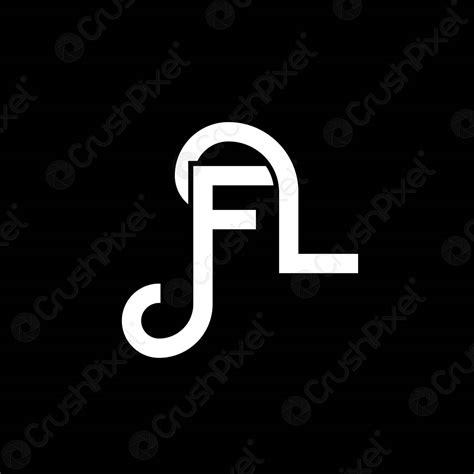 FL letter logo design on black background. FL creative initials - stock ...