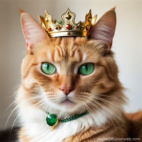 Royal Cat with Golden Crown | Stable Diffusion Online
