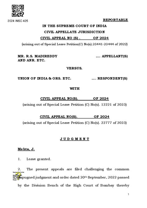 AIR India Privatization - 2024 INSC 425 REPORTABLE IN THE SUPREME COURT ...