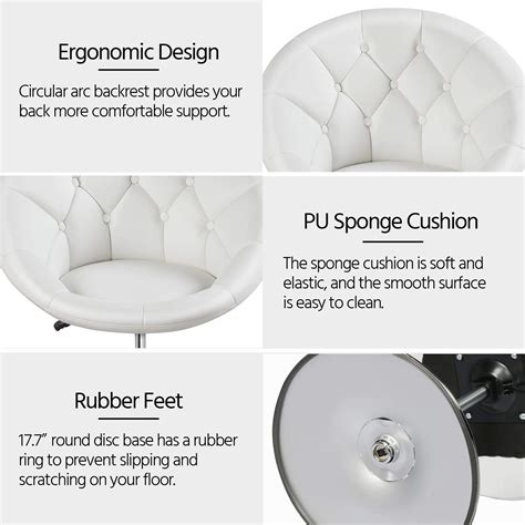 Yaheetech Adjustable Modern Round Tufted Back Chair Tilt Swivel Chair ...