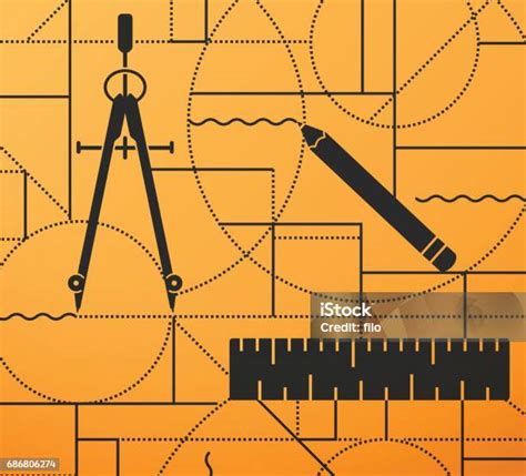 Drawing And Designing Compass Ruler Pencil Background Stock ...
