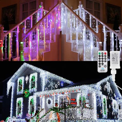 Brizled Color Changing Icicle Lights, 29ft 360 LED Christmas Icicle ...