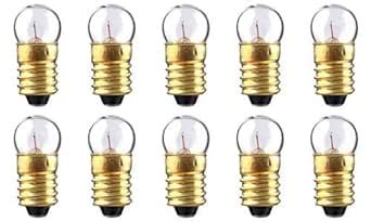 Buy Croptronia Pack of 10 E10 Miniature Screw Base Light Bulbs, 6.3V ...