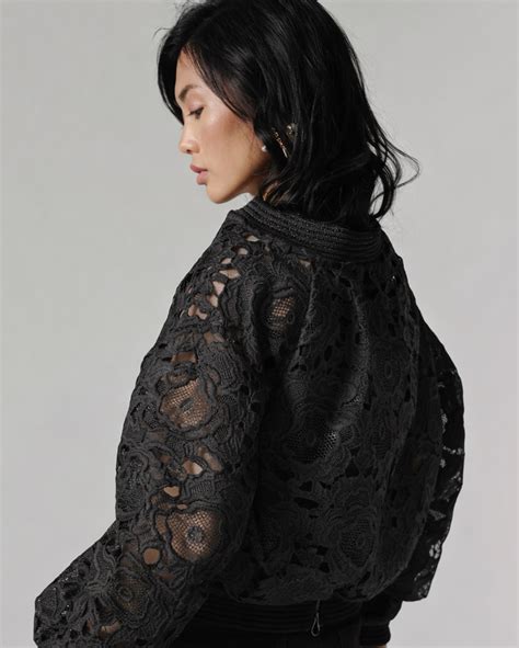 Ophelia Lace Bomber - Black – Delilah