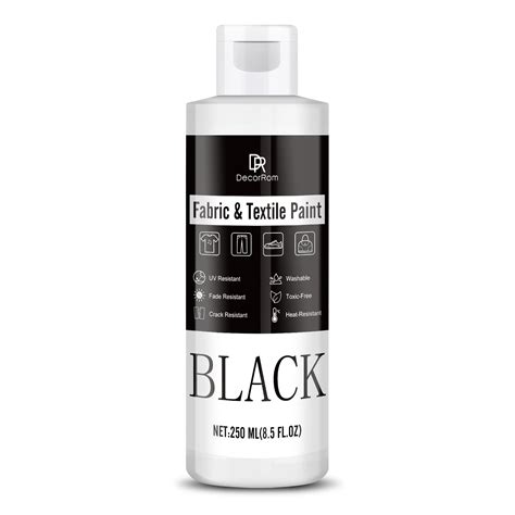 Amazon.com: Black Fabric Paint - 8.5 oz Fabric Paint Black for Clothes ...