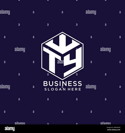 Initials TY logo hexagon shape, creative geometric logo design concept ...