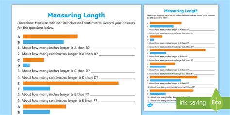 Measuring Length Activity - Measuring Activities