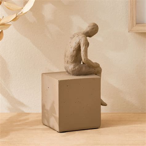 Buy Oyster Tessera Polyresin Thinking Human Figurine from Home Centre ...