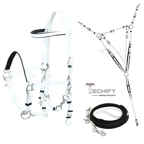Buy White Synthetic Endurance Bridle Halter Breast Plate Set Online in ...