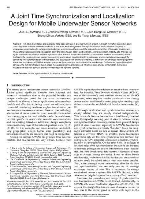 A Joint Time Synchronization and Localization - Although they often ...
