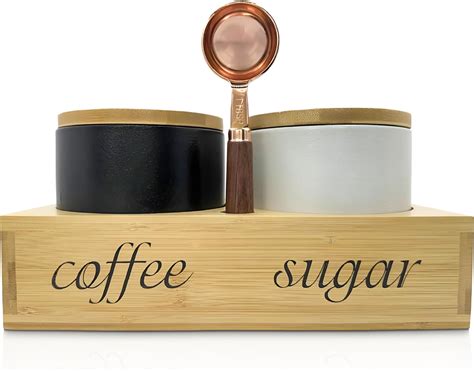 Amazon.com: DROMMERE Coffee and Sugar Container Set - Kitchen Canisters ...
