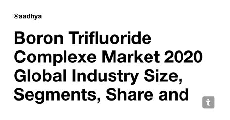 Boron Trifluoride Complexe Market 2020 Global Industry Size, Segments ...