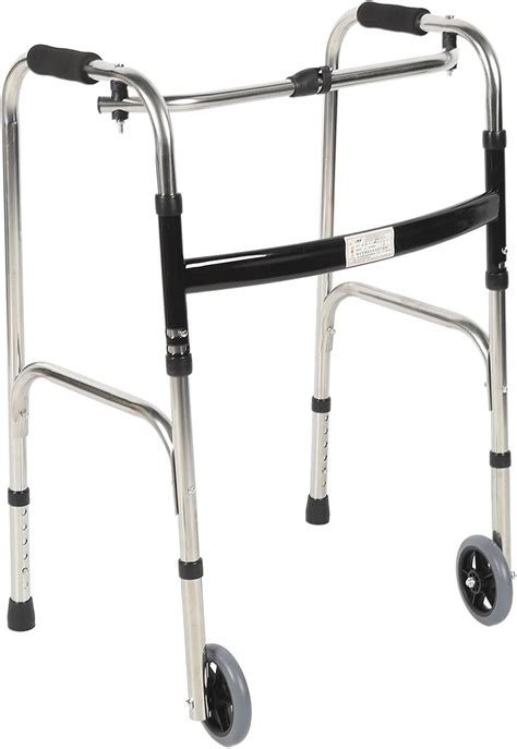 Folding Walker for Seniors, 6 Height Adjustable Walker with Wheels, Stable Stand Up Walkers for ...