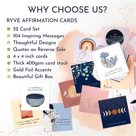 Buy RYVE Affirmations Cards - 52 Positive Affirmations Cards for Women ...