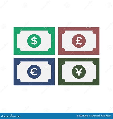 Dollar, Pounds, Euro, Yuan Currency Vectors Stock Vector - Illustration ...