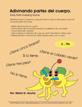 Body Parts Guessing Game. Fun! | TPT