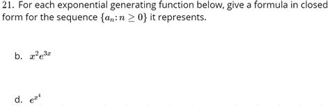 Image result for Exponential Generating Function Examples