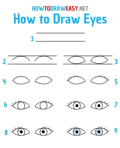 how to draw two eyes step by step
