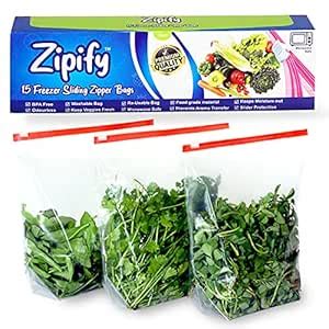 Zipify 15 Pcs ziplock Pouch Vegetable Bag Zip Lock Plastic Bags for ...