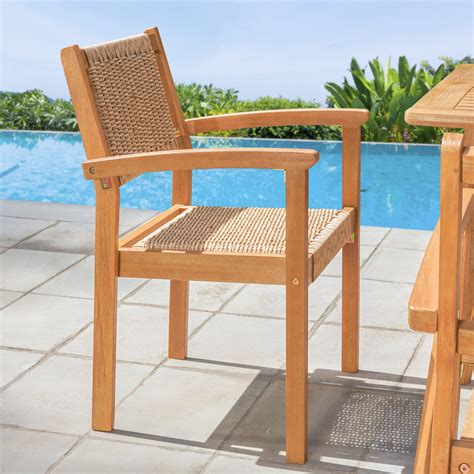 LiviNest Outdoor Dining Chairs Set of 2: Stackable Patio Chairs with Weather Resistant ...