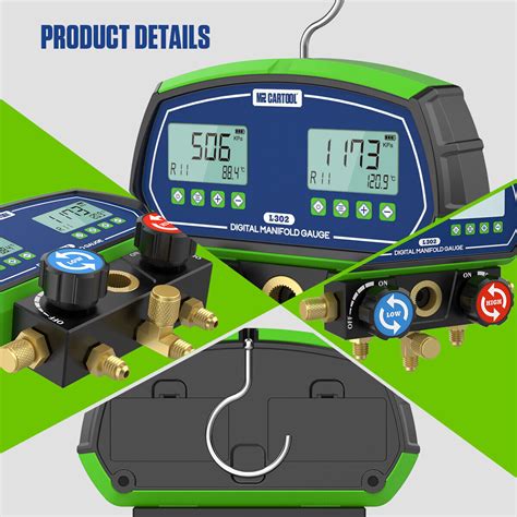 Buy Refrigeration Digital Manifold Gauge Set HVAC Vacuum Pressure ...