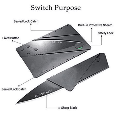 20x Credit Card Folding Knife Black Wallet Sharp Thin Knives Hunting ...