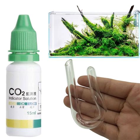 VAYINATO® Glass Co2 Hanging Indicator (J Shaped) with Co2 Liquid ...