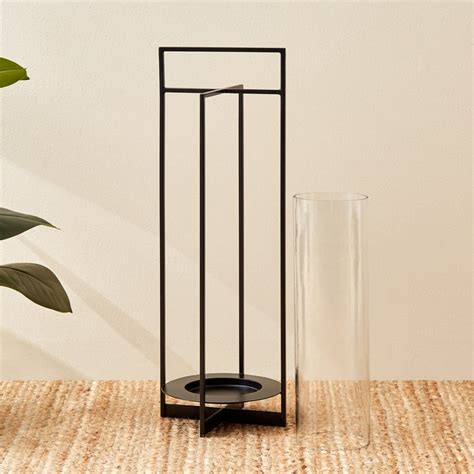 Buy Bernina Monochrome Metal and Glass Votive Candle Holder from Home ...