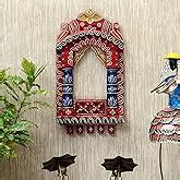 Buy Medieval Arts Mina Solid Wood Hand Painted Wall Hanging Jharokha ...
