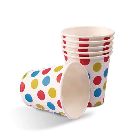 Buy Polka Dot Printed Disposable Paper Cups 200ml Each - 100 Pieces (32 ...