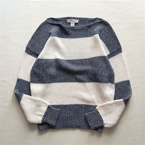 old GAP boat neck ramie×cotton stripe knit sweater | ruruLi