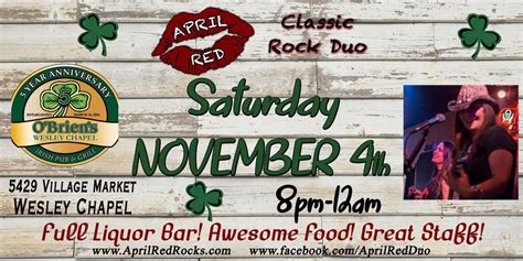 April Red ROCKS OBriens Irish Pub & Grill in Wesley Chapel!, O'Brien's ...