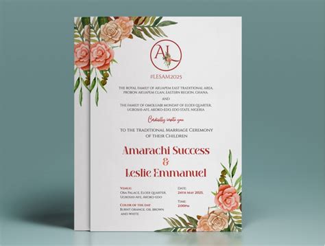 Custom Personalised Wedding Invitation Card Design & Printing in Lagos, Nigeria