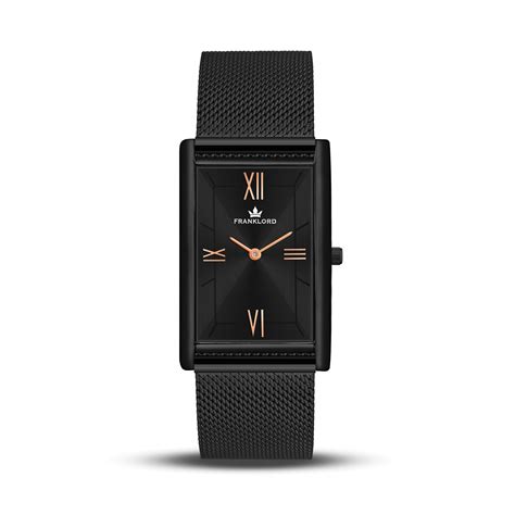 Franklord The Indian Tank – Noir Luxe | Slim Black Rectangular Watch ...
