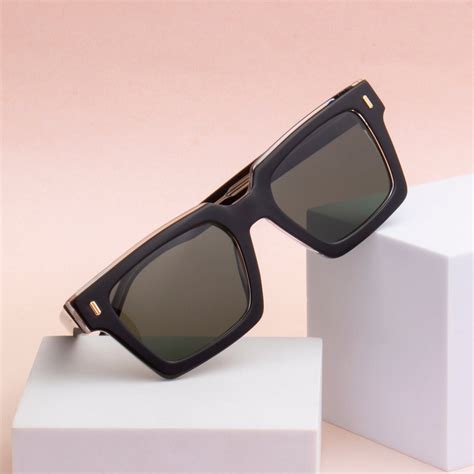 SUN-GRAHAM2 UNISEX SQUARE ACETATE SUNGLASSES WITH POLARIZED LENS (IN 6 ...