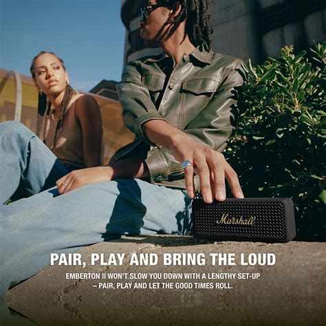 Marshall Emberton II Portable Speaker ( Black & Brass ) – 8mm
