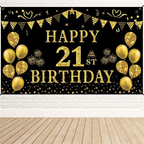 Amazon.com: Vicycaty 21st Birthday Decorations - Cheers to 21 Years ...