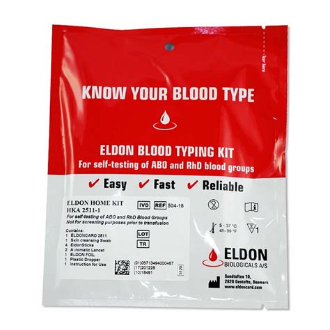 Buy Eldoncard Blood Type Test Kit, Blood Typing Kit w/ Instructions ...