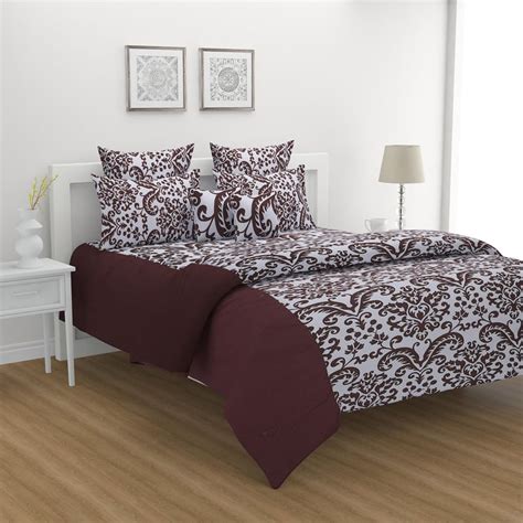 Buy SWAYAM Baroque Elegance 200TC Cotton Super King Bedsheet Set from ...