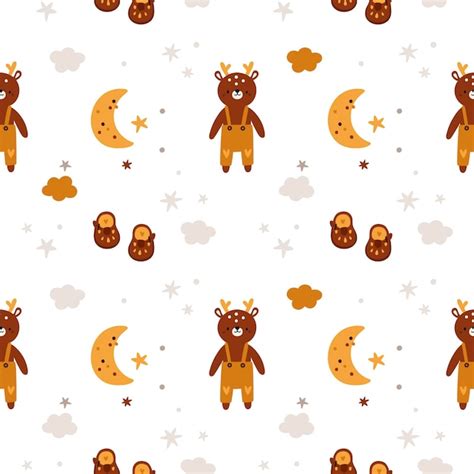 Childish seamless pattern in bohemian style | Premium Vector