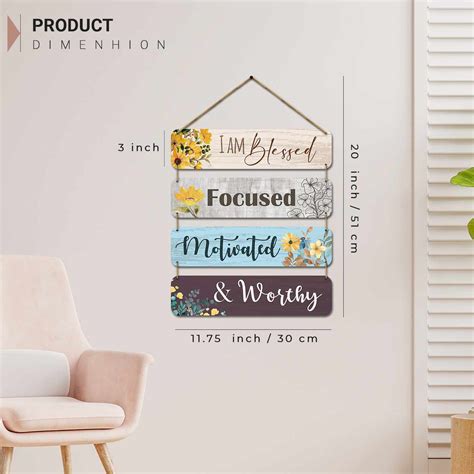 Motivational Quotes MDF Wood Wall Hanging for Entryway Living Room Kid ...